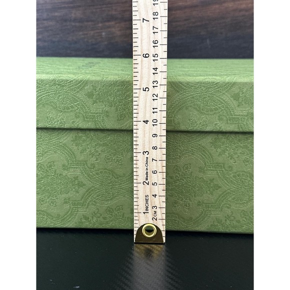 Gucci Green Paisley Embossed Empty Shoe Accessory Storage Box 14.5x8.25x5.25 - Picture 5 of 12